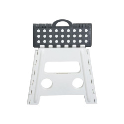 Kesper 70732 Folding Stool/Step Stool, 32 x 30 cm, Plastic, White/Gray