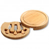 Kesper 58642 Cheese Cutting and Serving Board Set with Utensils, 23 cm, 5 pieces, Built-in Utensil Compartment, Bamboo, Natural