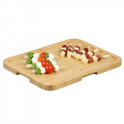 Kesper 58630 Serving Tray with Lid, 29 x 37 cm, Handle, Bamboo, Natural