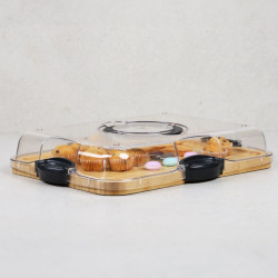 Kesper 58630 Serving Tray with Lid, 29 x 37 cm, Handle, Bamboo, Natural