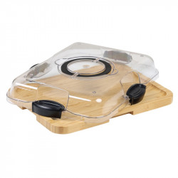 Kesper 58630 Serving Tray with Lid, 29 x 37 cm, Handle, Bamboo, Natural