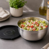 Bol de inox cu capac Kesper 90825, 1,4 l, 18 cm, otel inoxidabil, scala de masurare, margine larga, fund antiderapant, inox