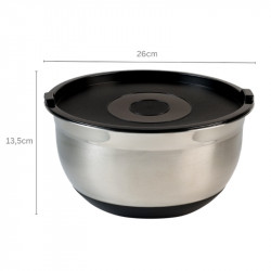 Kesper 90826 Mixing Bowl, 4.5 L, 18 cm, Stainless Steel, Measurement Scale, Wide Rim, Non-Slip Bottom, Inox