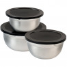 Set of 3 Kesper 90898 Mixing Bowls, 700/1.1/1.5 L, Stainless Steel, Measurement Scale, Wide Rim, Non-Slip Bottom, Stainless Steel
