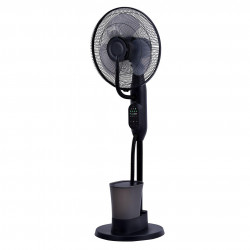 Преоценено: Вентилатор Elite EFM-0357R, 70W, 40 см, 2.8 л, 3 скорости, 3 режима, 3 перки, Eнергоспестяващ, Водна мъгла, Черен