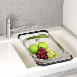 Kesper 90940 rugalmas mosogatószűrő, 36,5–55 cm, rozsdamentes acél, ezüst színű