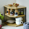 Kesper 27833 Corner Shelving Unit, MDF, 3 shelves, 28 x 26 cm, Up to 10 kg, Black/Wood-grain