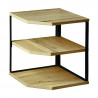 Kesper 27833 Corner Shelving Unit, MDF, 3 shelves, 28 x 26 cm, Up to 10 kg, Black/Wood-grain