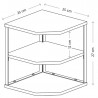 Raft de colt Kesper 27833, MDF, 3 niveluri, 28 x 26 cm, pana la 10 kg, Negru/imitatie de lemn