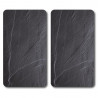 Set de 2 placi de protectie pentru plite/blat Kesper 37523, 50 x 28,5 cm, Sticla, Negru