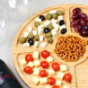 Кръгъл поднос за сервиране Kesper 58447, 35 см, Бамбук, 5 отделения, Кафяв