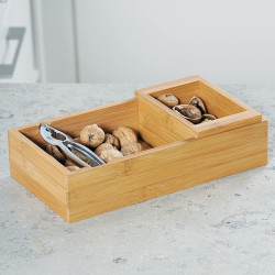 Kesper 62830 Bamboo Box and Nut Cracker Set, Brown