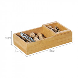 Kesper 62830 Bamboo Box and Nut Cracker Set, Brown