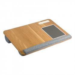 Kesper 77623 Laptop Stand with Mouse Pad, Built-in Smartphone/Tablet Holder, 54.5 x 35.5, Brown