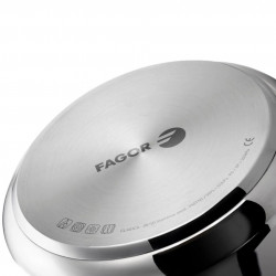 Χύτρα ταχύτητας Fagor Clasica 8L, 55 kPa, 24 εκ., Διακόπτης ασφαλείας, 3 συστήματα προστασίας, Ανοξείδωτο ατσάλι 18/10, Για επαγωγικές εστίες, Ασημί