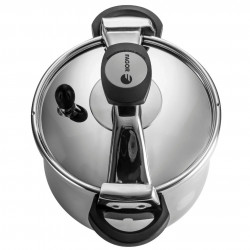 Fagor Clasica 10L Pressure Cooker, 55 kPa, 24 cm, Safety Valve, 3 Safety Features, 18/10 Stainless Steel, Induction-Compatible, Silver