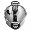 Χύτρα ταχύτητας Fagor Clasica 10L, 55 kPa, 24 εκ., Διακόπτης ασφαλείας, 3 συστήματα προστασίας, Ανοξείδωτο ατσάλι 18/10, Για επαγωγικές εστίες, Ασημί