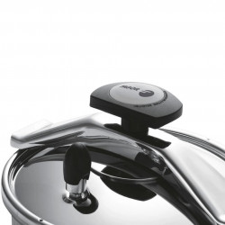 Fagor Clasica 10L Pressure Cooker, 55 kPa, 24 cm, Safety Valve, 3 Safety Features, 18/10 Stainless Steel, Induction-Compatible, Silver