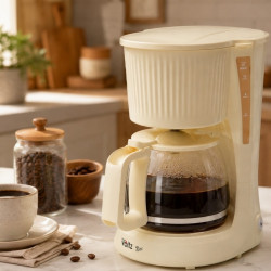 Oliver Voltz Nice OV51170PR Coffee Maker, 750 W, 1.5 L – 12 cups, Keep-Warm Function, Cream
