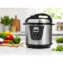 Oliver Voltz OV51985K6 nyomás alatti multicooker, 1000 W, 6 l, 90 kPa, LED-kijelző, 8 program, rozsdamentes acél