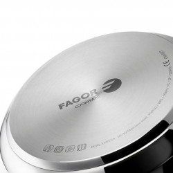 Χύτρα ταχύτητας Fagor Dual Xpress 8L, 30-90 kPa, 22 εκ., 5 μηχανισμοί ασφαλείας, πυθμένας 3 στρωμάτων, ανοξείδωτο ατσάλι 18/10, κατάλληλη για επαγωγικές εστίες, ασημί