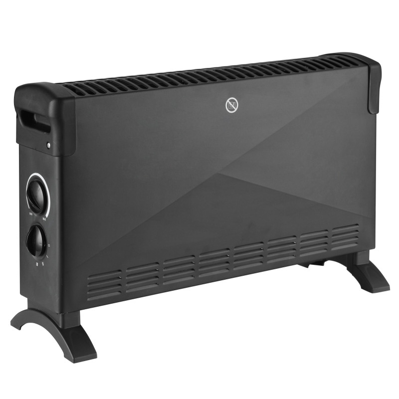 Convector pentru podea Rosberg R51974F, 2000 W, 3 trepte, Oprire automata, Protectie impotriva supraincalzirii, Termostat, Negru