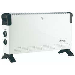 Convector electric Rosberg R51974FT, 2000W, 3 trepte, Ventilator turbo, Termostat, Protectie la supraincalzire, Alb