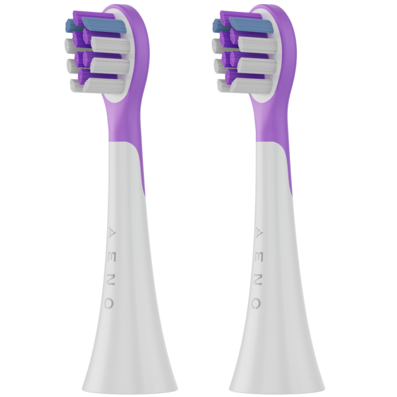 Set de 2 capete de schimb pentru periuta de dinti AENO ADBTH09V, 2 capete, Duritate moale, Violet