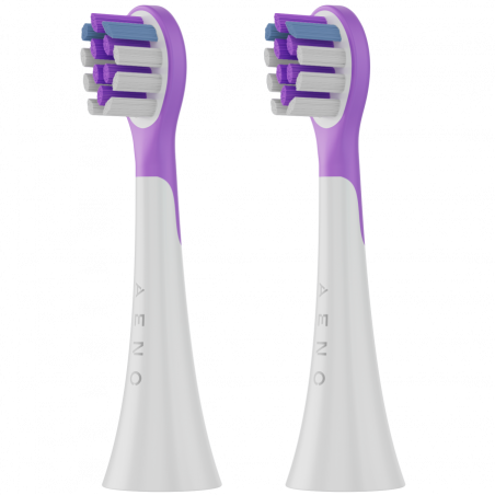 Set of 2 Replacement Toothbrush Heads for AENO ADBTH09V, 2 Heads, Soft Bristles, Purple