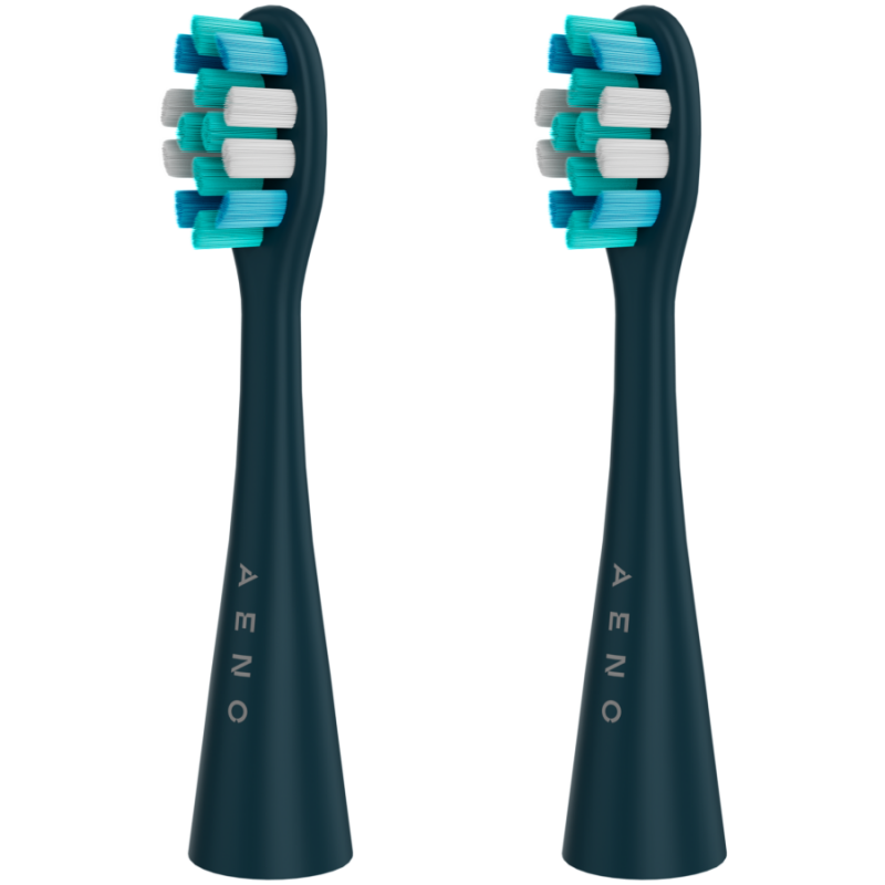Set of 2 Replacement Toothbrush Heads for the AENO ADB0010N, Medium Firmness, Dark Blue