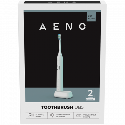 AENO DB5 Electric Sonic Toothbrush, 46,000 rpm, Timer, 5 Modes, 40 Days on a Single Charge, White