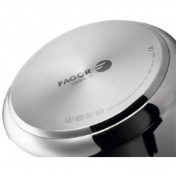 Fagor Level Pressure Cooker, 6 L, 90 kPa, 22 cm, 5 safety features, 3-layer bottom, Induction-compatible, Silver