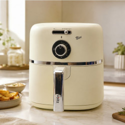Friteuza cu aer cald Oliver Voltz Nice OV51980PR, 1500 W, 4,2 l, 60-200°C, Timer 60 min, Strat antiaderent, Crem