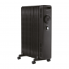 KUMTEL KUM-1240S Oil-Filled Radiator, 2500W, 13 fins, 3 settings, adjustable thermostat, casters, black