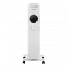 KUMTEL KUM-1225S Oil-Filled Radiator, 2000W, 9 fins, 3 settings, Adjustable thermostat, Casters, White