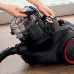 Bosch BGS21POW2 ProPower Series 4 Bagless Vacuum Cleaner, 750 W, 2 L, Power AirCycle, HEPA Filter, 78 dB, Black/Red