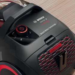 Bosch BGS21POW2 ProPower Series 4 Bagless Vacuum Cleaner, 750 W, 2 L, Power AirCycle, HEPA Filter, 78 dB, Black/Red