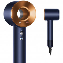 Πιστολάκι Μαλλιών Dyson Supersonic HD07 Pbu/Rco 113312-01, 1600W, 3 ταχύτητες, 4 θερμοκρασίες, Cool shot, 110 000 στροφές/λεπτό, Ιονισμός, Αξεσουάρ, Μπλε/Χάλκινο