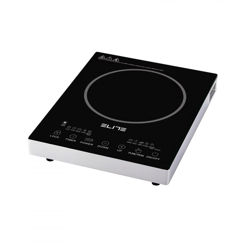 Elite EFP-1294BU egyfokozatú infravörös főzőlap, 2200 W, 20 cm, LED-kijelző, érintőképernyős vezérlés, időzítő, üvegkerámia, rozsdamentes acél