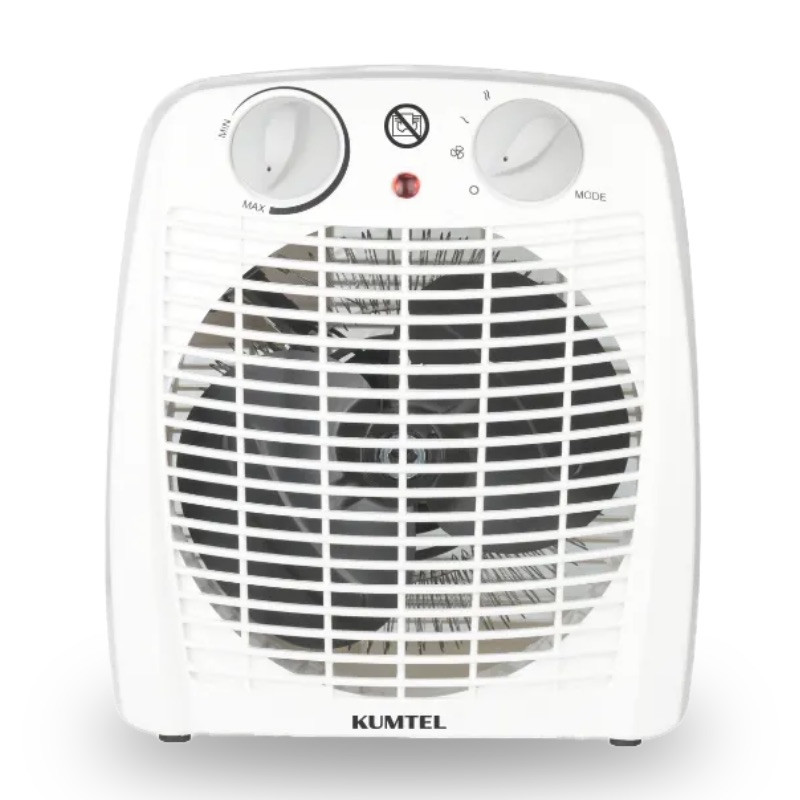 Вентилаторна печка Kumtel HFH-06, 2000W, До 20 м2, 3 степени, Защита от прегряване, Бял
