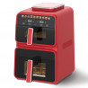 NostroLux Noir-Rogue NL51980CD Hot Air Fryer, 3000W, 4.5+6.5 L, 12 programs, Up to 200°C, 2 independent zones, Dehydration, Synchronization, Touchscreen, Timer, Red/Black