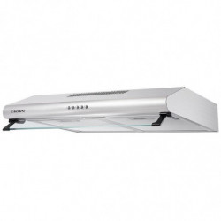 Hota Crown HCX 621 IX, clasa D, 130 W, 500 m³/h, 3 trepte de viteza, 72 dB, Iluminare LED, Filtru din aluminiu lavabil, Otel inoxidabil
