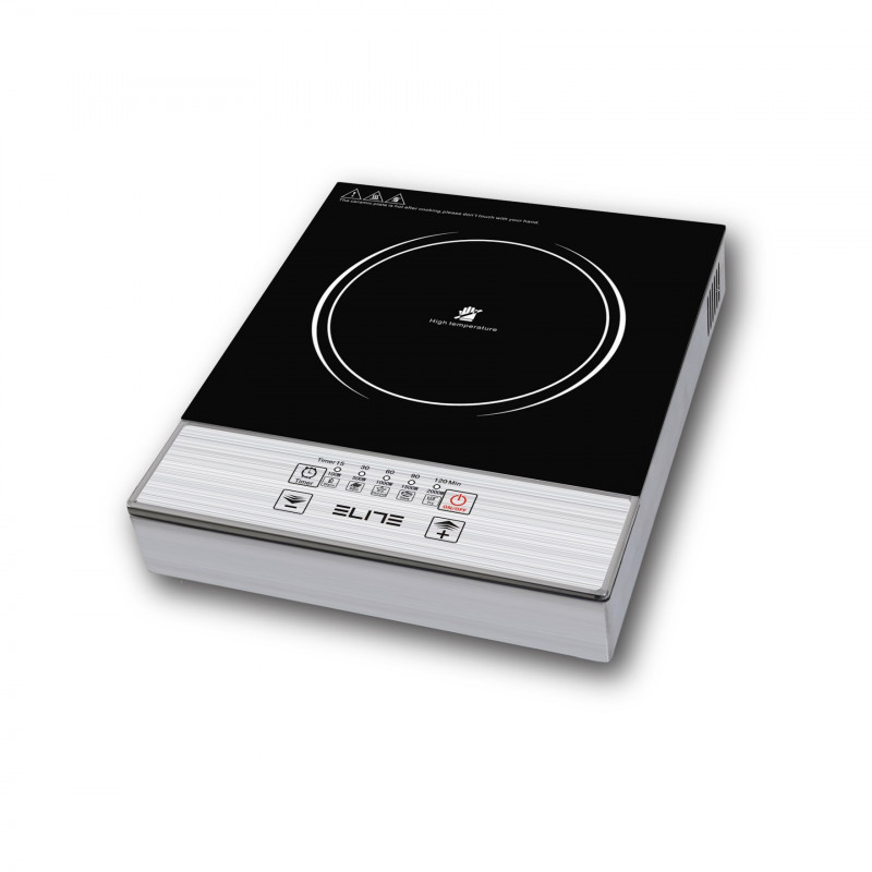 Elite EFP-1295TU Single Infrared Hot Plate, 2200 W, 20 cm, Timer, Glass-Ceramic, Stainless Steel
