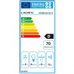 Crown HCX 621 IX páraelszívó, D osztály, 130 W, 500 m³/h, 3 sebességfokozat, 72 dB, LED-világítás, mosható alumínium szűrő, rozsdamentes acél