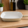 Tigaie grill Swiss Haus SH-SCGP28CH, 28 cm, acoperire ceramică Sapphire, pentru plite cu inducție, culoare șampanie