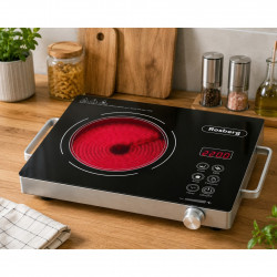 Единичен инфрачервен котлон Rosberg R51445P, 2200W, 28x36 см, 11 степени на температурата, LED дисплей, Черен
