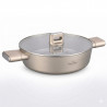 Swiss Haus SH-SCLC24CH Shallow Saucepan, 2.8 L, 24 cm, Sapphire Ceramic Coating, Oven-safe up to 160°C, Induction-compatible, Champagne