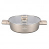 Oală joasă Swiss Haus SH-SCLC24CH, 2,8 l, 24 cm, acoperire ceramică Sapphire, cuptor până la 160 °C, inducție, culoare șampanie