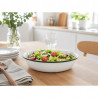 Castron emailat Rosberg R51222OR22, 22x5 cm, Margine rotunjita, Alb