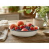 Castron emailat Rosberg R51222OR22, 22x5 cm, Margine rotunjita, Alb